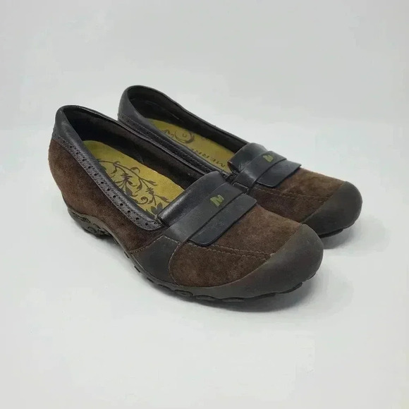 Merrell Plaza Moc Dark Coffee Brown Suede & Leather Loafers Women's US Size 8.5 - Picture 1 of 6